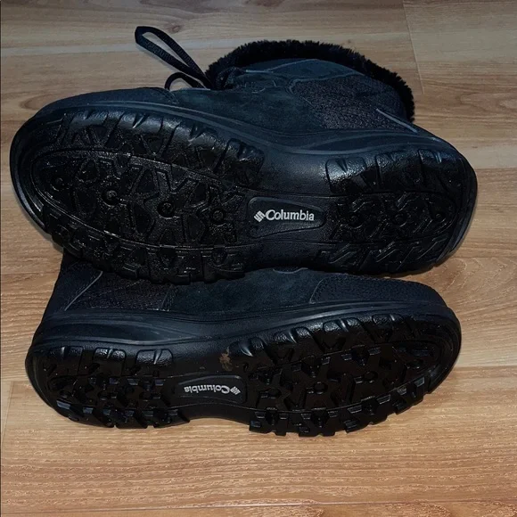 Women's Black Fur-Lined Winter Boots - Picture 6 of 6